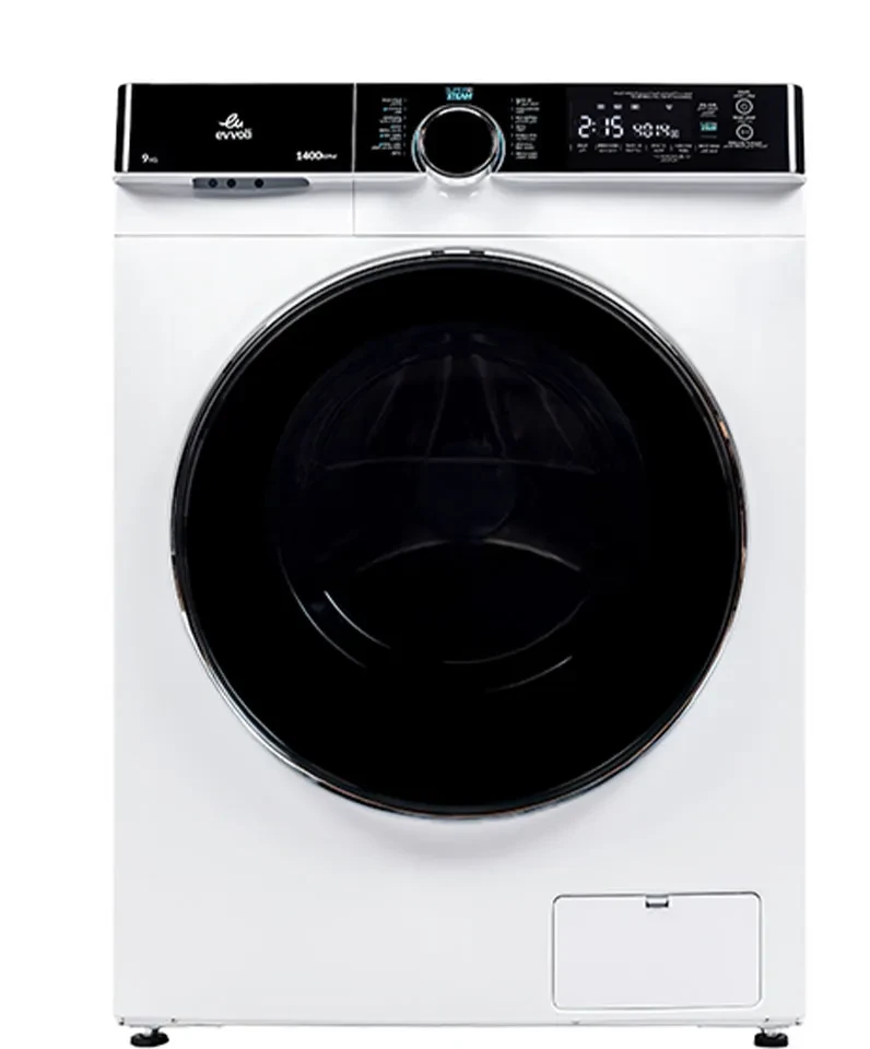 غسالة ملابس تحميل  أمامي من إيڤولي بسعة 9 كجم مع محرك انفيرتر BLDC-EVWM-FBLK-914W