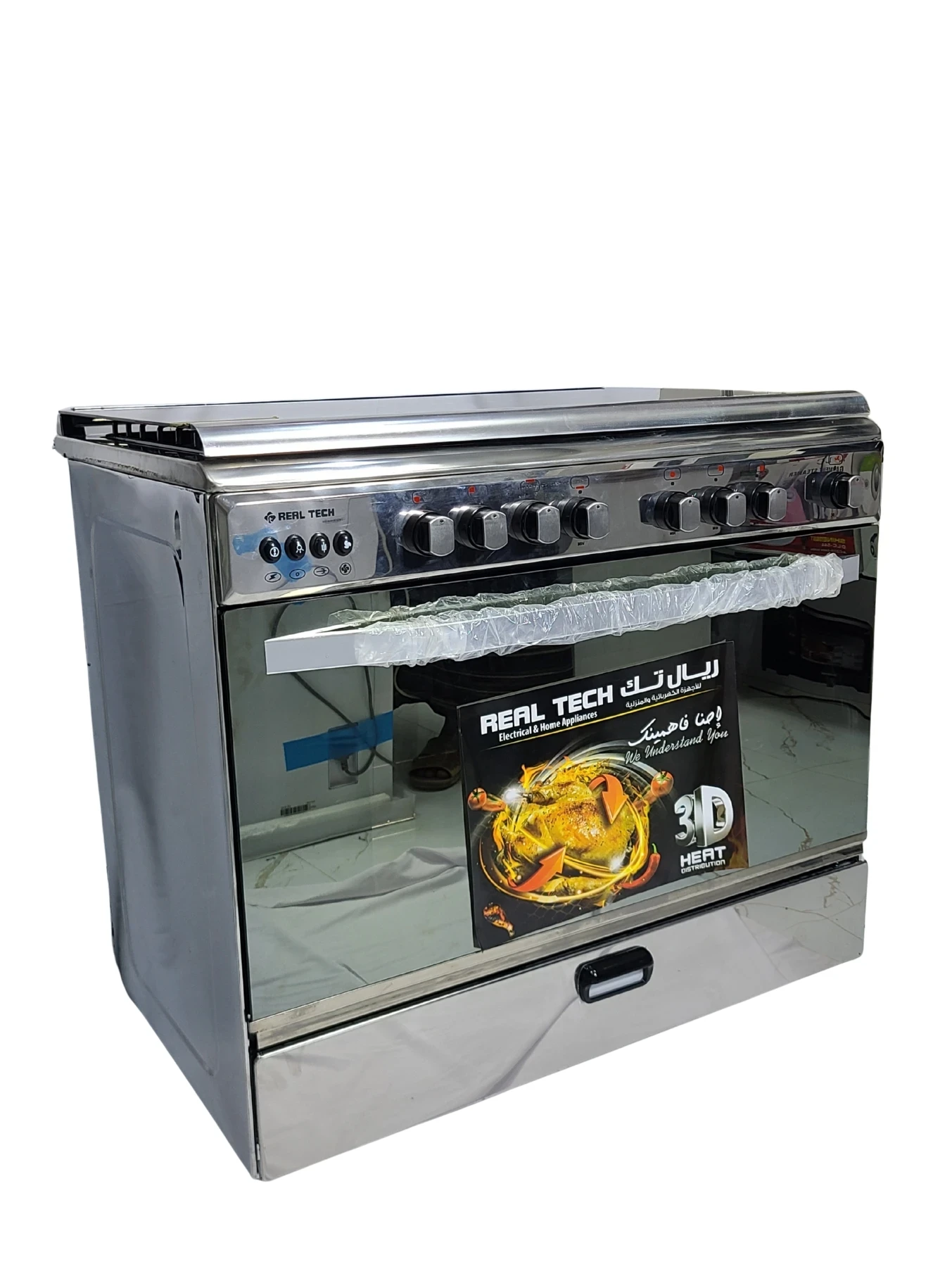فرن غاز ريال تك 60×80 مدرع استيل 100% مواصفات كاملة – موديل 907 - صورة المنتج 5