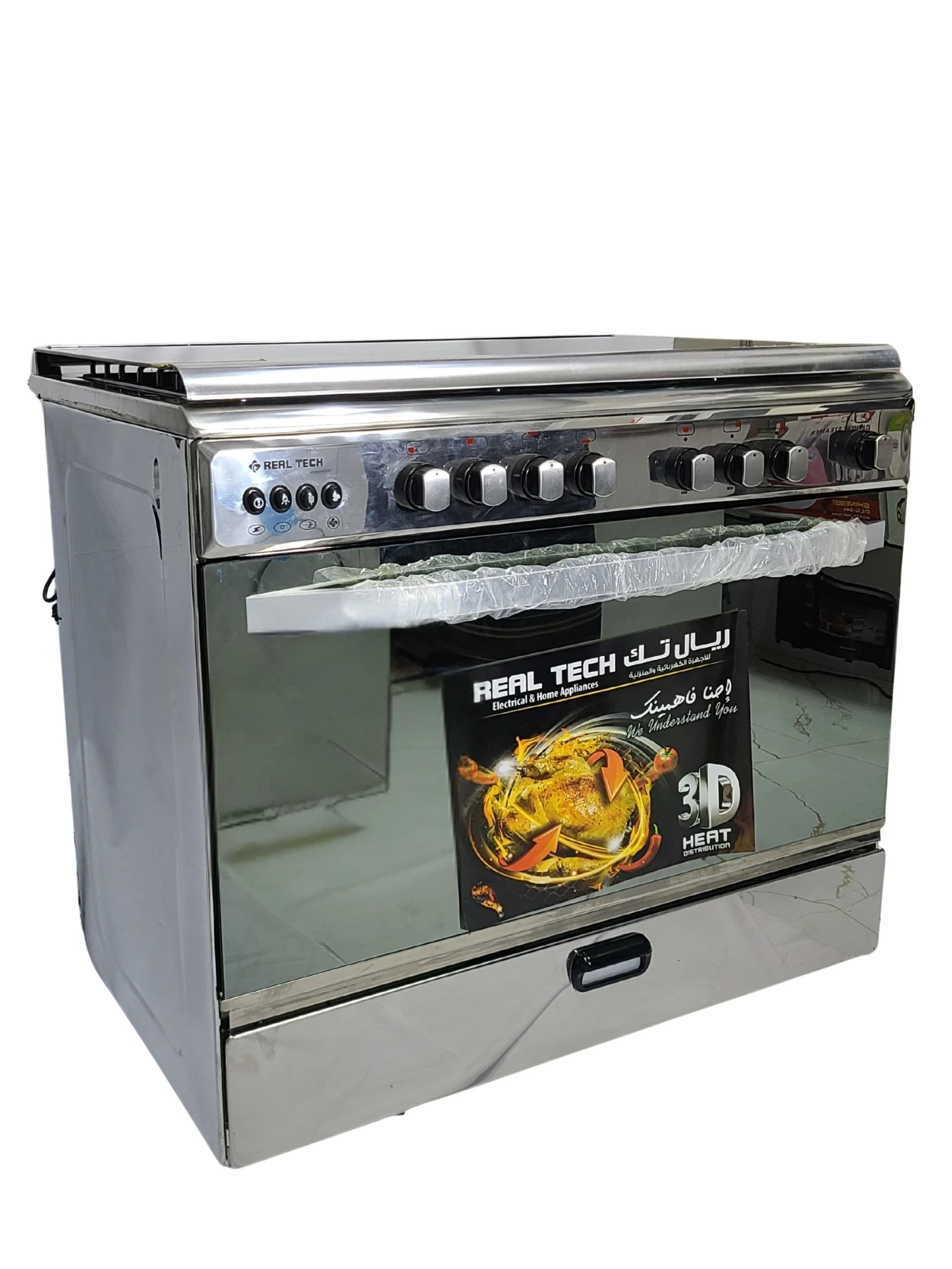 فرن غاز ريال تك 60×90 استيل 100% مواصفات كاملة – موديل 912 - صورة المنتج 5