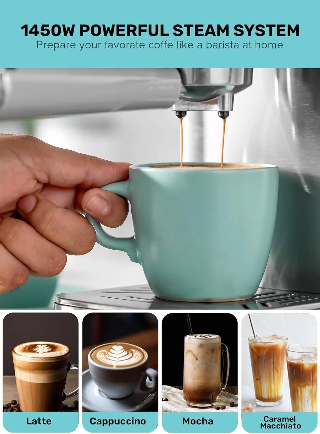 ماكينة تحضير القهوة جيباس موديل GCM1415SS - صورة المنتج 7