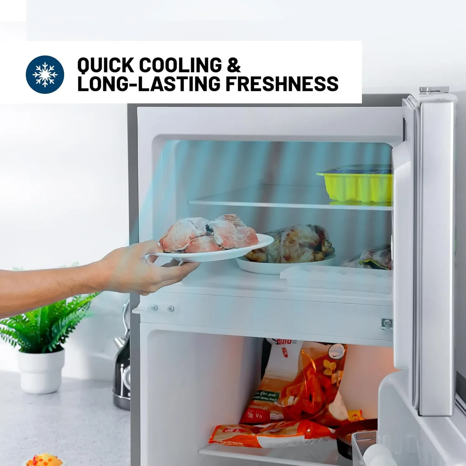 ثلاجة جيباس وقافي بابين ثلج سعة 240 لتر موديل:GRF2400SXE - صورة المنتج 3