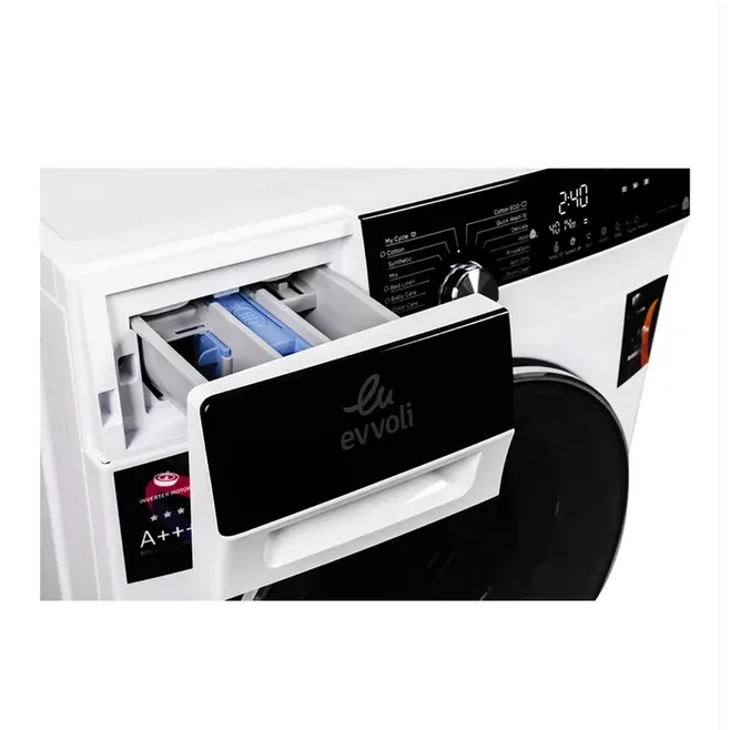 غسالة ملابس من إيڤولي تحميل امامي 12 كغم -   EVWM-FBLE-1214W - صورة المنتج 3