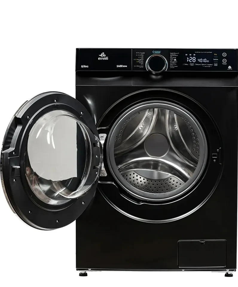 غسالة ملابس تحميل امامي من إيڤولي بسعة 8 كغم، بمحرك BLDC مع مجفف EVWM-FCOM-8614B - صورة المنتج 2