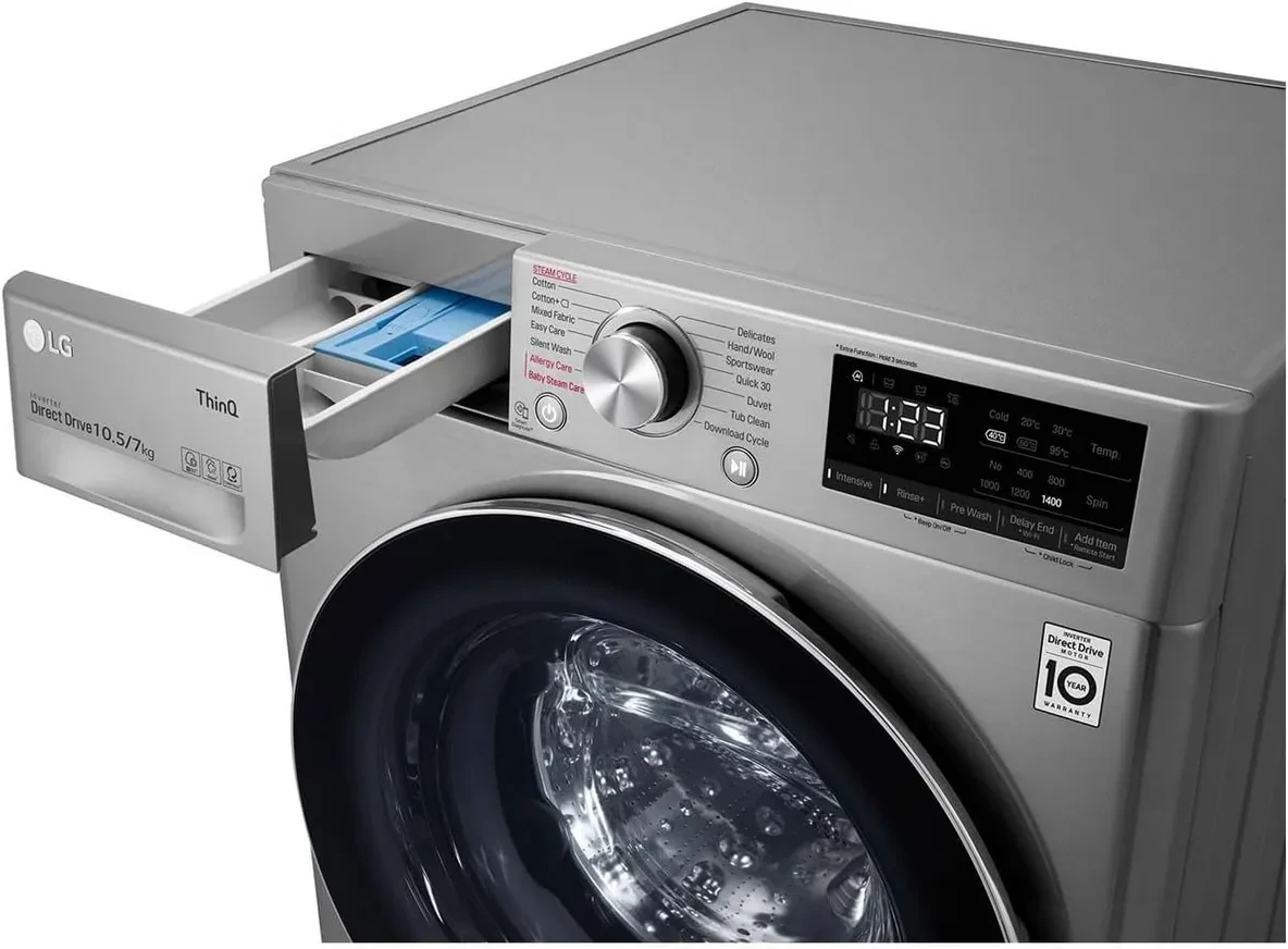 غسالة ملابس LG أوتوماتيكية – سعة 10 كجم – موديل F4V5RYP2T - صورة المنتج 6