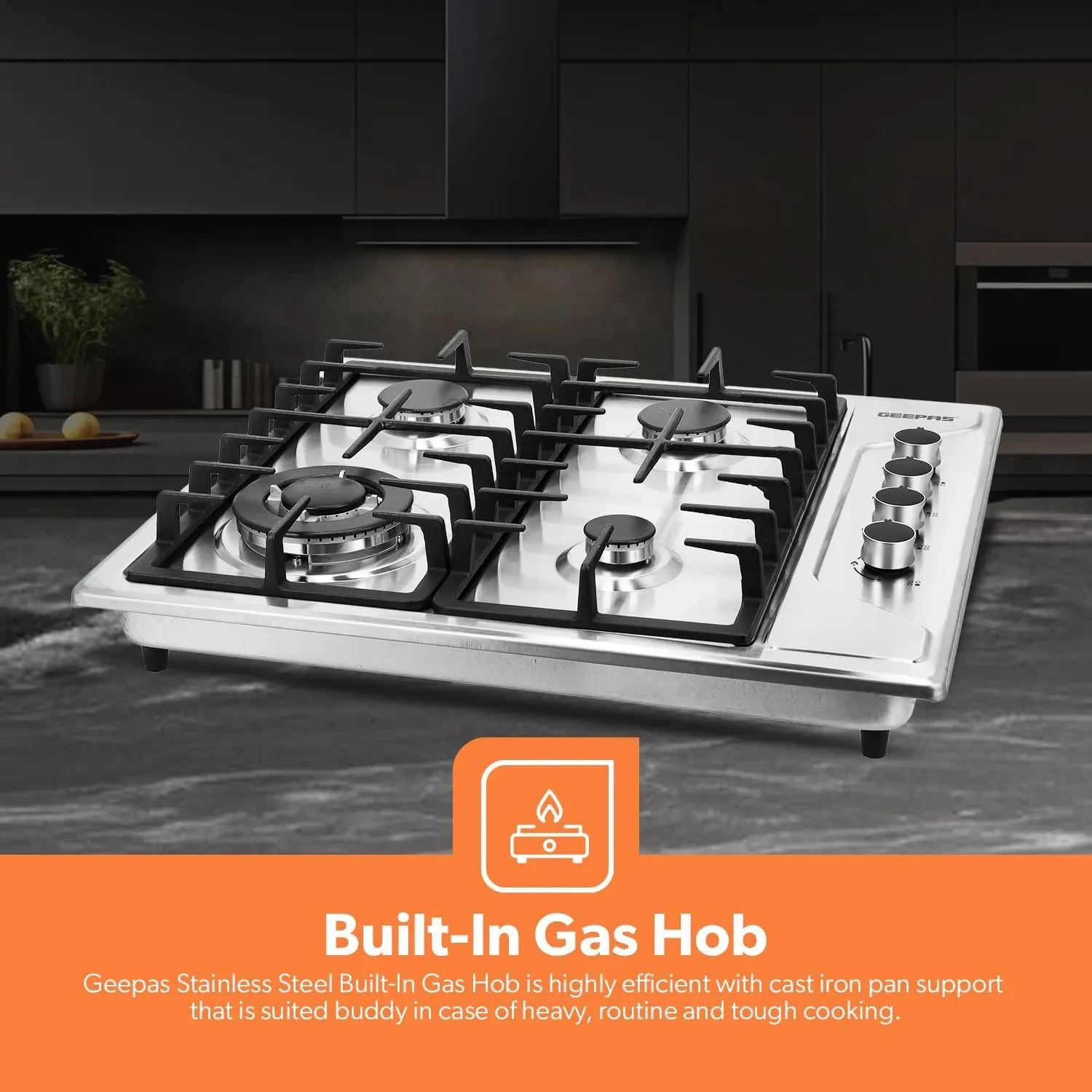 Hover image for موقد جيباس بلت ان رخام غاز  4 عين :GGC31035